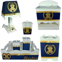 Kit Higiene bebê Mdf menino 7 pçs - AZUL MARINHO DE URSINHO Kit Higiene bebê Mdf menino 7 pçs - AZUL MARINHO DE URSINHO