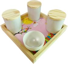 Kit Higiene Bebê Menino/Menina Perolado em Acrílico - 5 Peças