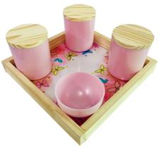 Kit Higiene Bebê Menino/Menina Perolado em Acrílico - 5 Peças