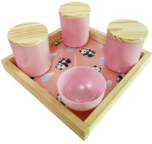 Kit Higiene Bebê Menino/Menina Perolado em Acrílico - 5 Peças