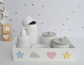 Kit Higiene Bebê Moderno Colorido Diversos Porcelana K212 - Ciranda Arte Criativa