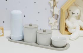 Kit Higiene Bebê Moderno Porcelana Bandeja Térmica Banho K200