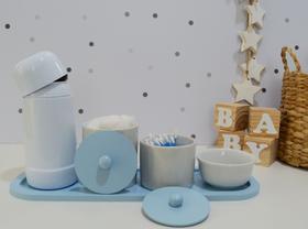 Kit Higiene Bebê Moderno Porcelana Bandeja Térmica Banho K200
