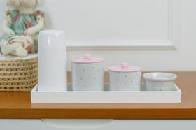 Kit Higiene Bebê Moderno Porcelana Poá Quarto Térmica K078