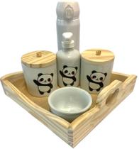 Kit Higiene Bebê Pandinha Menina Porcelana com Garrafa Térmica Kit Higiene Bebê Pandinha Menina Porcelana com Garrafa Térmica