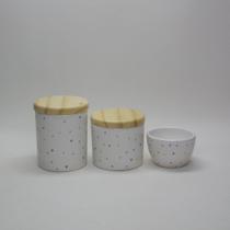 Kit Higiene Bebe Porcelana 3 Peças Poa Colorido Tampa Pinus - Cris Rossi Decorações