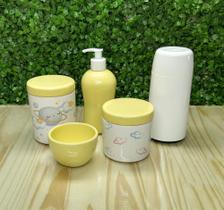 Kit Higiene Bebe Porcelana 4 Peças Constelação Baby c garrafa Mini