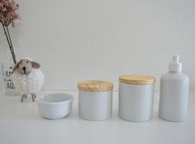 Kit Higiene Bebe Porcelana Cotonete Algodão Gel Tampa Pinus - Ciranda Arte Criativa