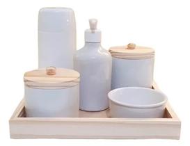 Kit Higiene Bebê Porcelana Menino Menina Garrafinha Térmica