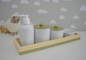 Kit Higiene Bebê Porcelana Pinus Montessoriano Banho K050 - Ciranda Arte Criativa