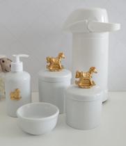 Kit Higiene Bebê Porcelana Potes Gel Térmica K021 Cavalo