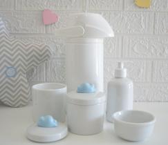 Kit Higiene Bebê Porcelana Potes Gel Térmica K021 Nuvem