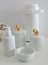 Kit Higiene Bebê Porcelana Potes Gel Térmica K021 Ovelha