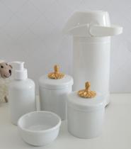 Kit Higiene Bebê Porcelana Potes Gel Térmica K021 Provençal