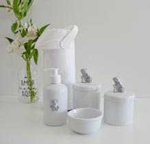 Kit Higiene Bebê Porcelana Potes Gel Térmica K021 Ursa