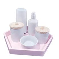 Kit Higiene Bebê porcelana potes maternidade menina completo
