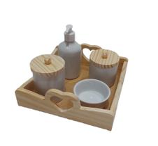 Kit Higiene Bebê Porcelana Potes Saboneteira liquida - S. A decoração