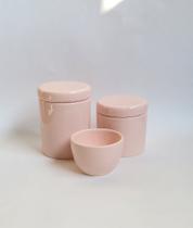 Kit Higiene Bebê Porcelana Rosa Velho 03 Pçs - Ferreira Art Decor