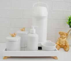 Kit Higiene Bebê Porcelana Térmica Bandeja K030 Pássaro - Ciranda Arte Criativa