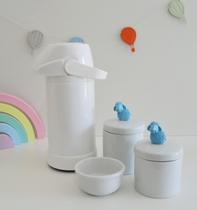 Kit Higiene Bebê Porcelana Térmica Potes Banho K022 Ovelha