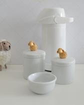 Kit Higiene Bebê Porcelana Térmica Potes Banho K022 Ovelha