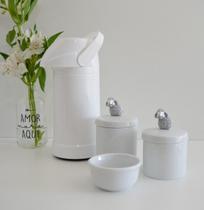 Kit Higiene Bebê Porcelana Térmica Potes Banho K022 Ovelha