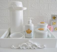 Kit Higiene Bebê Porcelana Térmica Quarto K028 Coroa