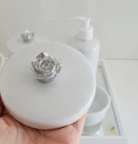 Kit Higiene Bebê Porcelana Térmica Quarto K028 Flor - Ciranda Arte Criativa