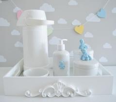 Kit Higiene Bebê Porcelana Térmica Quarto K028 Urso