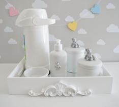 Kit Higiene Bebê Porcelana Térmica Quarto K028 Urso - Ciranda Arte Criativa