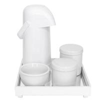 Kit Higiene Bebê Porcelanas Térmica Completo Espelho Branco - Potinho de mel