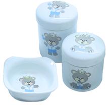 Kit higiene bebê Príncipe Ursinho 3 peças - Tudo porcelana