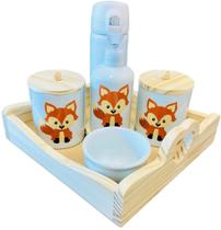 Kit Higiene Bebê Raposinha Porcelana com Garrafa Térmica Kit Higiene Bebê Raposinha Porcelana com Garrafa Térmica
