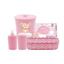 Kit higiene bebe recém nascido 5 peças rosa