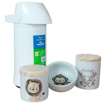 Kit higiene bebê safari 4 Pçs-Garrafa 500ml Pressão TP Pinus Kit higiene bebê safari 4 Pçs-Garrafa 500ml Pressão TP Pinus