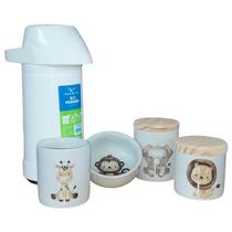 Kit higiene bebê safari 5 Pçs - Porta Pente e TP Pinus Kit higiene bebê safari 5 Pçs - Porta Pente e TP Pinus