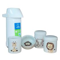 Kit higiene bebê safari 5 Pçs - Porta Pente e TP Porcelana