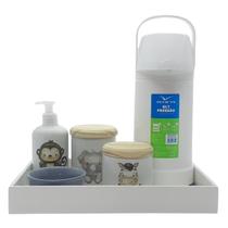 Kit higiene bebê Safari 6 pçs - Porcelana e Pinus - 66.3 Kit higiene bebê Safari 6 pçs - Porcelana e Pinus - 66.3