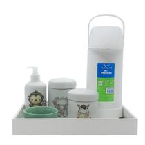 Kit higiene bebê Safari 6 pçs - Porcelana e Pinus - 66.5
