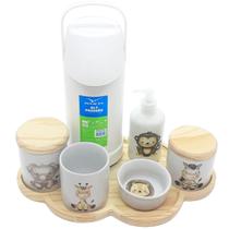 Kit higiene bebê Safari 7 pçs Bdj Nuvem pinus Molh Red Dec Kit higiene bebê Safari 7 pçs Bdj Nuvem pinus Molh Red Dec