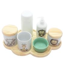 Kit higiene bebê Safari 7 pçs Bdj Nuvem pinus Molh Red VD Kit higiene bebê Safari 7 pçs Bdj Nuvem pinus Molh Red VD