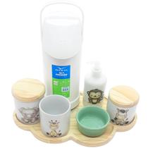 Kit higiene bebê Safari 7 pçs Bdj Nuvem pinus Molh Red VD Kit higiene bebê Safari 7 pçs Bdj Nuvem pinus Molh Red VD
