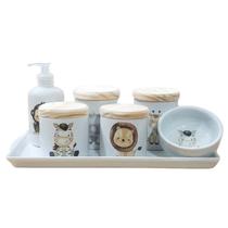 Kit higiene bebê Safari 7 pçs - Pçs Porcelana TP Pinus Kit higiene bebê Safari 7 pçs - Pçs Porcelana TP Pinus