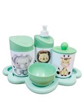 Kit Higiene Bebê Safari Sortido c/bandeja nuvem verde - Dóia Kids