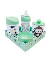 Kit Higiene Bebê Safari Sortido c/bandeja quadrada verde