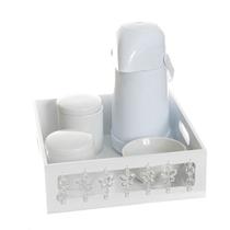 Kit Higiene Borboleta Transparente Quarto Bebê Menina Menino