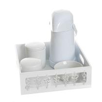 Kit Higiene Borboleta Transparente Quarto Bebê Menina Menino