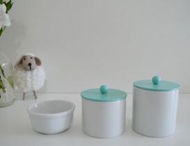 Kit Higiene Branco Bebê Porcelana Unissex Colorido Banho K163