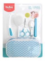 Kit Higiene Buba Cuidados Para Bebê Com Estojo Branco Azul