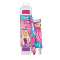 Kit Higiene Bucal Barbie Gel 50g Escova Estojo Condor Proteção contra Cáries Kit Higiene Bucal Barbie Gel 50g Escova Estojo Condor Proteção contra Cáries